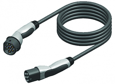 Cordon de recharge t2  t2 - 1 p+n: 7 kw - ip44 - 32a longueur 5 m. disponible abidjan cote d'ivoire.