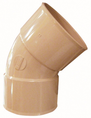 Coude à 45° ff ø 100 à coller pour gouttière de 33 - coloris sable. disponible abidjan cote d'ivoire.