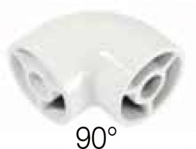 Coude de liaison de main courante à 90° en fonte aluminium peint blanc. disponible abidjan cote d'ivoire.