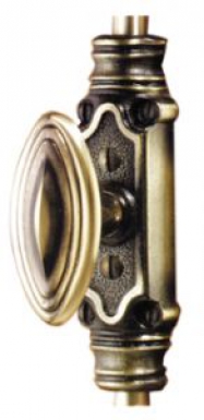 Crémone en applique acier vieux bronze bouton rust. disponible abidjan cote d'ivoire.