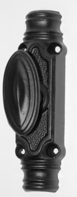 Crémone en applique rustique renforcée fonte peinte gris pour tringles 1/2 rondes 16x5. disponible abidjan cote d'ivoire.