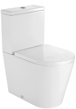 Cuvette seule de wc inspira round compact sans bride sortie duale adossée au mur. disponible abidjan cote d'ivoire.