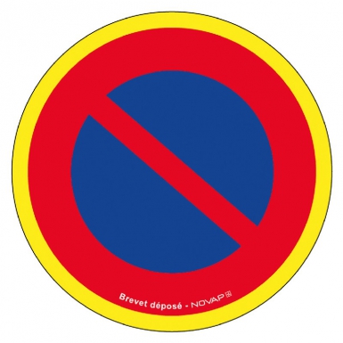 Disque "interdiction de stationner" bleu et rouge/liseret fluo, ø 300 mm - pvc rigide. disponible abidjan cote d'ivoire.