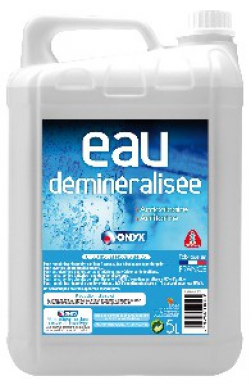Eau déminéralisée pour fer à vapeur, batterie auto, lave glace - bidon 5 l. disponible abidjan cote d'ivoire.