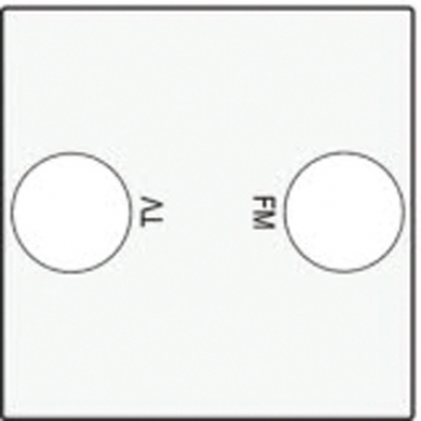 Enjoliveur pour 2 prises coaxiales tv + fm finition blanc acier. disponible abidjan cote d'ivoire.