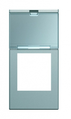 Enjoliveur prises rj45 1 module avec porte-étiquette - t titane. disponible abidjan cote d'ivoire.