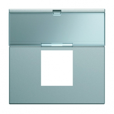 Enjoliveur prises rj45 2 modules avec porte-étiquette - t titane. disponible abidjan cote d'ivoire.