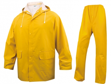 Ensemble de pluie "304" jaune, cousu soudé pvc/polyester pvc - taille xxl. disponible abidjan cote d'ivoire.