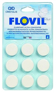 Flovil floculant clarifiant - blister de 9 pastilles. disponible abidjan cote d'ivoire.