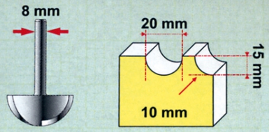 Fraise à canneler ø 20 mm - carbure - queue ø 8 mm - long. disponible abidjan cote d'ivoire.
