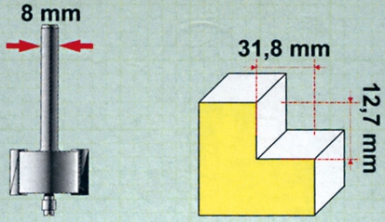 Fraise à feuillurer avec roulement à bille - carbure - queue ø 8 mm - long. disponible abidjan cote d'ivoire.