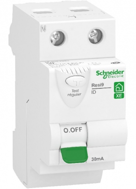 Interrupteur différentiel 63a xe resi9 - 6 pas - type ac - bipolaire - 30ma - 230v ca - embrochable. disponible abidjan cote d'ivoire.