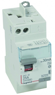 Interrupteur différentiel dx³-id arrivée haut à vis et départ haut automatique - 2p 230v~ 25a typea 30ma - 2 modules. disponible abidjan cote d'ivoire.