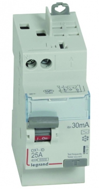 Interrupteur différentiel dx³-id arrivée haut vis et départ haut automatique - 2p 230v~ 25a typeac 30ma - 2 modules. disponible abidjan cote d'ivoire.