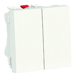 Interrupteur double va-et-vient 10 ax 2 modules blanc. disponible abidjan cote d'ivoire.
