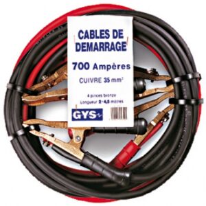 Jeu de 2 câbles de démarrage 500 a - 25 mm2 - 2 x 3 mètres - avec pinces bronze. disponible abidjan cote d'ivoire.