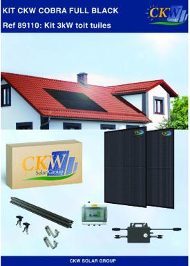 Kit full black cobra 3kw micro onduleur toit tuile. disponible abidjan cote d'ivoire.