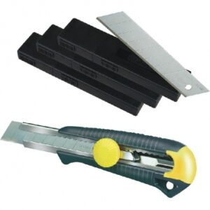 Lot 30 lames de cutter 18 mm + 1 cutter mpo 18 mm. disponible abidjan cote d'ivoire.