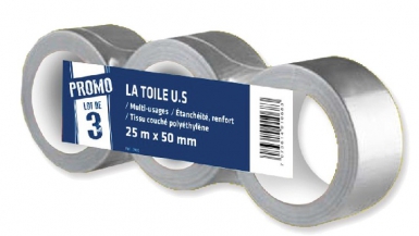 Lot de 3 rouleaux toile us 25 m x 50 mm - multi-usages. disponible abidjan cote d'ivoire.