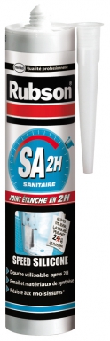 Mastic rubson sa2h - sanitaire speed silicone - prise 2 heures - blanc - cart. disponible abidjan cote d'ivoire.