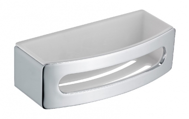 Panier de douche droit - elegance - chromé/blanc. disponible abidjan cote d'ivoire.