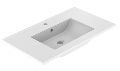 Plan céramique max simple vasque pour meuble 80 cm - (l 80,5 cm / h 17 cm / p 46,2 cm) - blanc brillant. disponible abidjan cote d'ivoire.