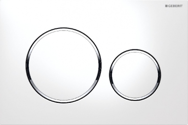 Plaque de déclenchement sigma20 double touche - blanc / chromé brillant / blanc. disponible abidjan cote d'ivoire.