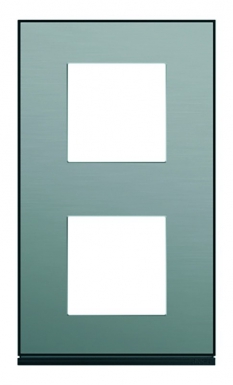 Plaque gallery vertical entraxe 71 mm 2 postes steel effet acier. disponible abidjan cote d'ivoire.