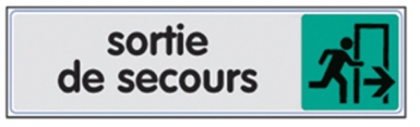 Plaquette plexiglas adhésive 170x40 mm sortie de secours. disponible abidjan cote d'ivoire.