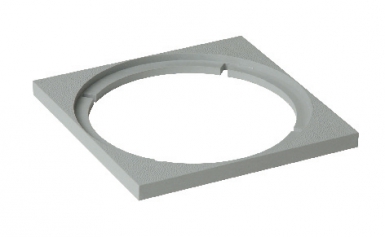 Platine carrée 100 x 100 mm pvc gris clair pour siphons à sortie verticale. disponible abidjan cote d'ivoire.
