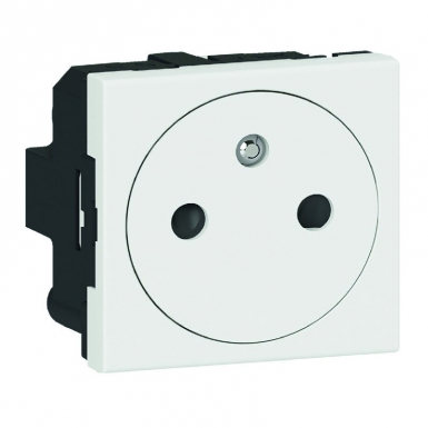Prise de courant 2p+t surface mosaic 2 modules avec connexion par bornes automatiques - blanc. disponible abidjan cote d'ivoire.
