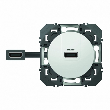 Prise hdmi pré-connectorisée dooxie finition blanc. disponible abidjan cote d'ivoire.