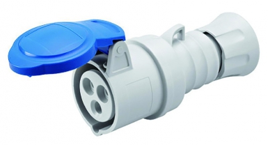 Prise mobile droite protégées 2p+t 220v 50/60 hz ip44 32a. disponible abidjan cote d'ivoire.