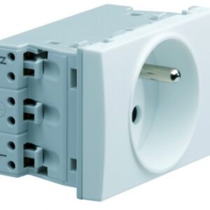 Prise normale simple 2 pôles+terre à clipsage direct 45 blanc. disponible abidjan cote d'ivoire.