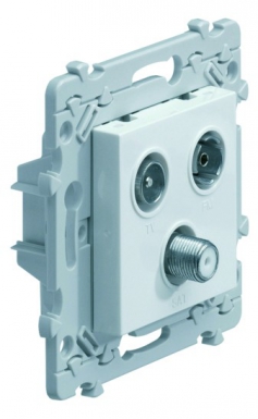 Prise tv + fm + sat directe 1 entrée - coloris blanc pure. disponible abidjan cote d'ivoire.