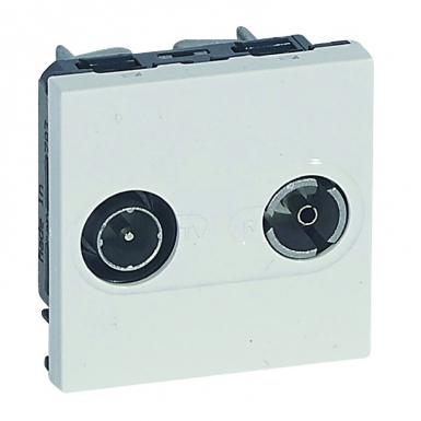 Prise tv-r mosaic ø 9,5 mm 2 modules pour maintenance d'installation - blanc. disponible abidjan cote d'ivoire.