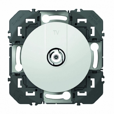 Prise tv type f à visser dooxie finition blanc. disponible abidjan cote d'ivoire.