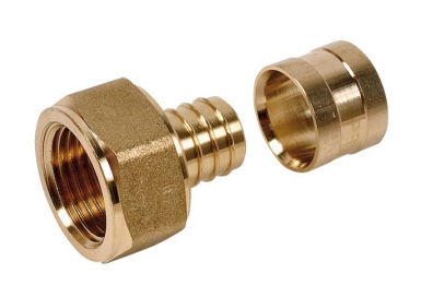 Raccord per fixe laiton  femelle - ø tube 16 -  filetage 15 x 21. disponible abidjan cote d'ivoire.