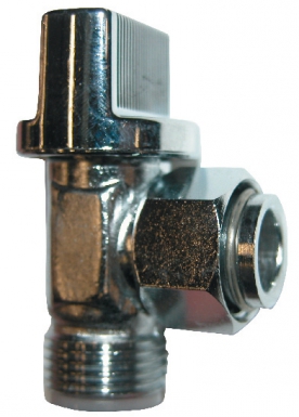 Robinet d'arrêt équerre chromé 1/4 de tour pour réservoir de chasse - filetage 12x17. disponible abidjan cote d'ivoire.