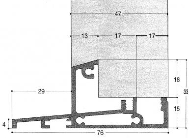 Seuil aluminium pour menuiserie de 47 mm lg. disponible abidjan cote d'ivoire.