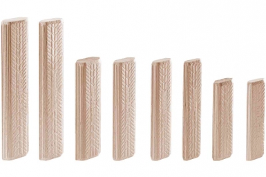 Tenon domino en hêtre d 10x80/150 bu - avec alvéoles pour colle et rainures latérales - 150 pièces. disponible abidjan cote d'ivoire.