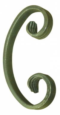 Volute forgée " c " fer plat de 14x6 mm haut. disponible abidjan cote d'ivoire.