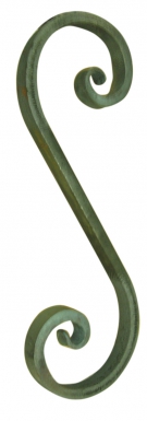 Volute égale " s " à bouts amincis à la forge fer plat de 20x10 mm h. disponible abidjan cote d'ivoire.